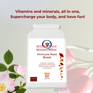 QW Immune Root Boost |Lactobacillus Nutritional Blend with Vitamins, vitamin B6, vitamin D3 | Minerals, Zinc, Selenium | Botanical Extracts & Reishi | 60 Capsules | Manufactured in UK | Vegan Friendly - QuantumWay