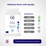 QW ZinCran Wellness | 90 High Strength Zinc (2.5mg) D Mannose (900mg) Capsules | D-Mannose Zinc Supplement with Cranberry Extract, Bamboo Leaf, Lactobacillus Acidophilus & More | Manufactued in UK - QuantumWay 