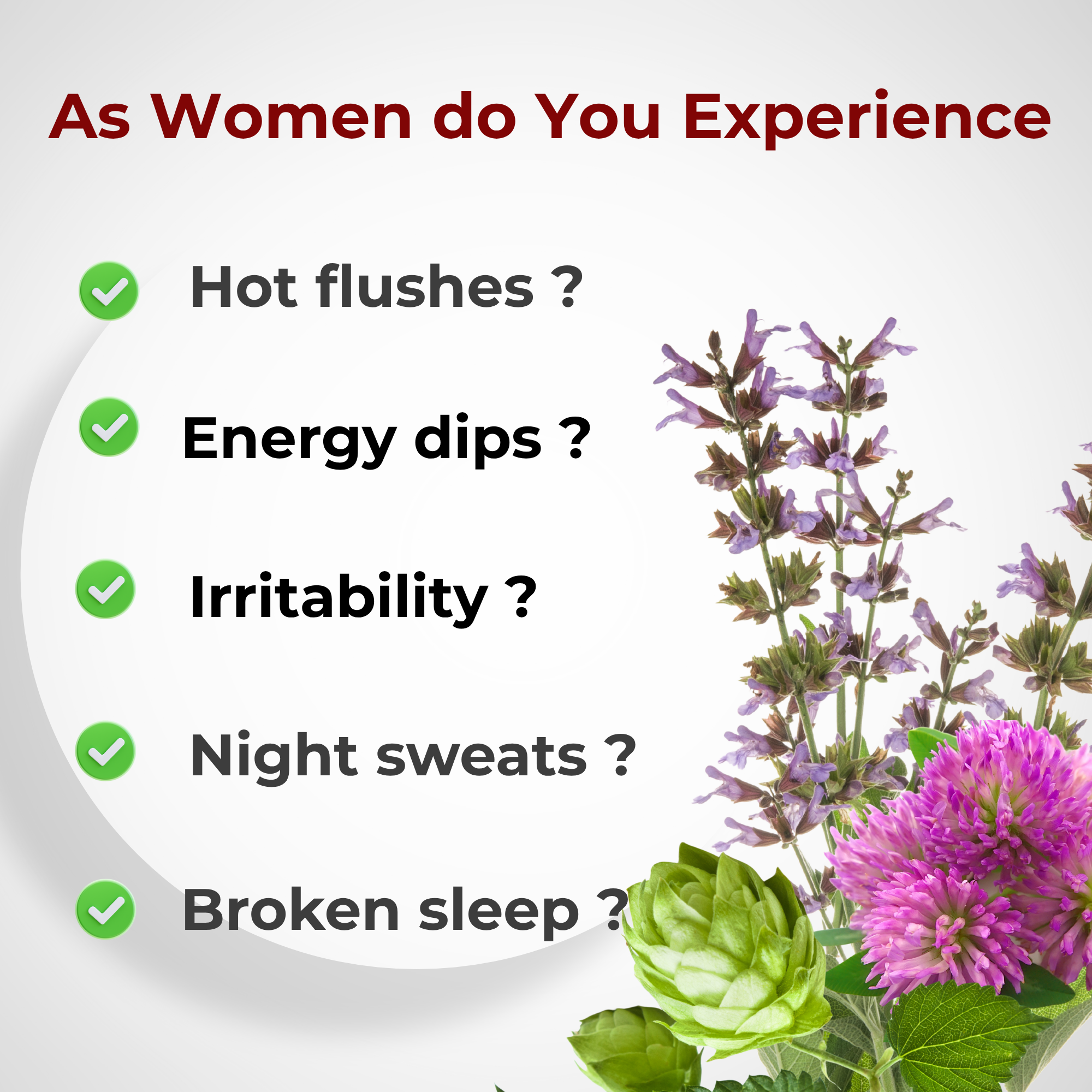 PureHerb Women's Blend | Hot Flashes | Before and after Menopause - QuantumWay 