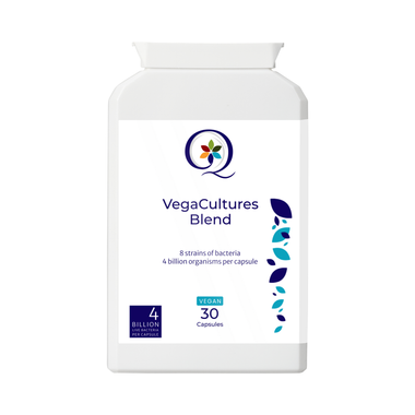 QW VegaCultures Blend | 30 High Strength Lactobacillus Probiotics with Lactobacillus Rhamnosus, Casei Acidophilus, Bifidobacterium Infantis, S Thermophilus | 4 Billion CFU per Serving | Vegan | UK